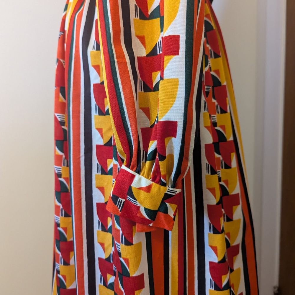 70's Colourful long sleeve dress - Picture 8 of 14